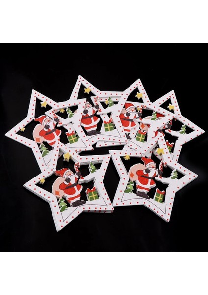 No5 10 Adet Ahşap Dıy Noel Ağacı Askı Süsleri Kolye Çan Noel Baba Yeni Yıl Dekor Noel Süslemeleri Ev Için (Yurt Dışından) modelleri