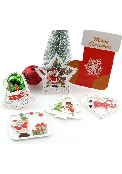 No5 10 Adet Ahşap Dıy Noel Ağacı Askı Süsleri Kolye Çan Noel Baba Yeni Yıl Dekor Noel Süslemeleri Ev Için (Yurt Dışından) indirimleri