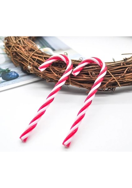 10 cm 6 Adet Şeker Noel Kamışı Yılbaşı Ağacı Dekorasyon Kolye Yeni Yıl Partisi Dekorasyon Aile Oyuncak Navidad (Yurt Dışından)