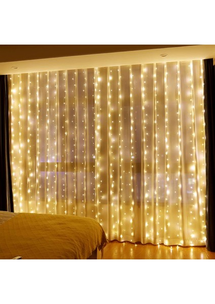 Mavi 6m x 2m 400LED Perde LED Dize Işıklar Noel Dekorasyonu 3m Uzaktan Kumanda Tatil Düğün Peri Çelenk Işıkları Yatak Odası Dış Mekan Ev Için (Yurt Dışından) modelleri