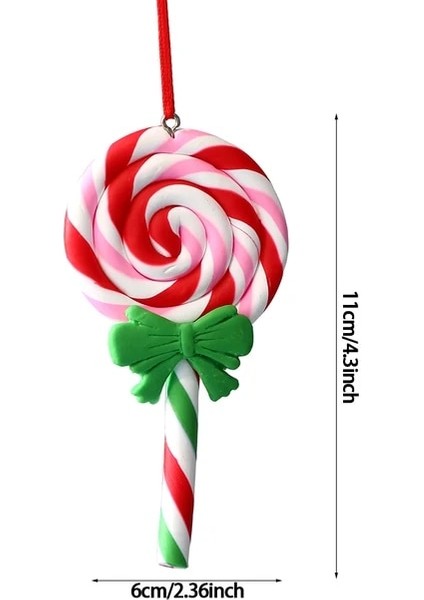 Stil 1 1 Adet Noel Ağacı Süsleme Yumuşak Kil Kırmızı Beyaz Şeker Kamışı Noel Baba Elk Lolipop Kolye Aile Yeni Yıl Hediyesi Noel 2023 (Yurt Dışından)