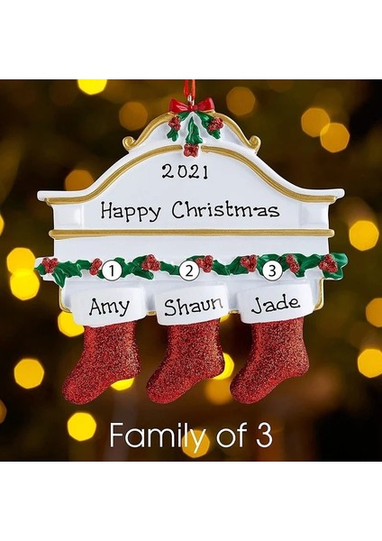 E-1 Reçine Noel Süsler Dıy El Yazısı Aile Noel Ağacı Asılı Süsler Şömine Noel Çorap Navidad Süslemeleri (Yurt Dışından) modelleri