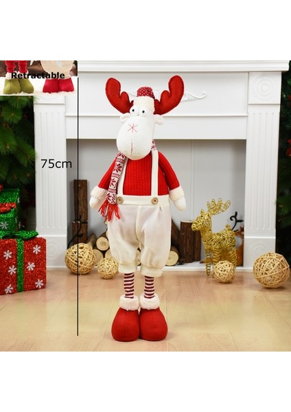 208-3 1 Adet Büyük Boy Noel Bebek Geri Çekilebilir Noel Baba Kardan Adam Elk Noel Figürleri Noel Dekorasyon Çocuk Için Hediye Noel Ağacı Süsleme (Yurt Dışından)