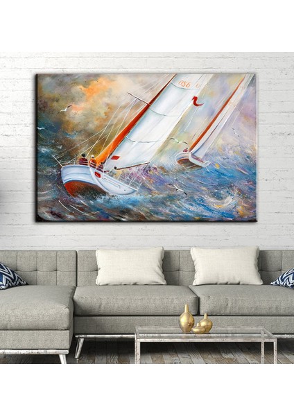 Dekoratif Yelkenliler Kanvas Tablo
