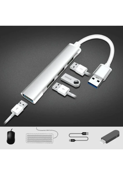 Zrh  USB 3.0 Dan 4 Adet USB 3.0 Hub Otg Çoğaltıcı Adaptörü A-809 Uyumlu