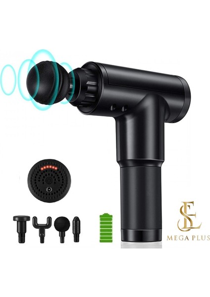 Şarjlı Darbeli Titreşimli Sporcu Masaj Tabancası Masaj Aleti Kas Rahatlatıcı Egzersiz Alet