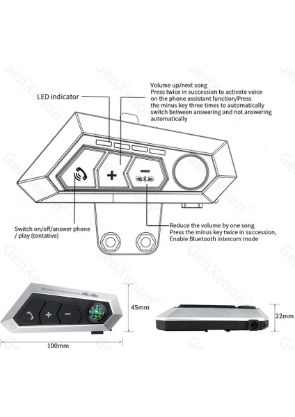 BT22B Motosiklet Bluetooth Kulaklık Kask Intercom Iki Sürücü Için Bağlantı Interkom Eşleştirme