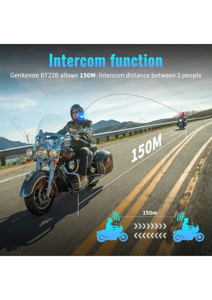 BT22B Motosiklet Bluetooth Kulaklık Kask Intercom Iki Sürücü Için Bağlantı Interkom Eşleştirme