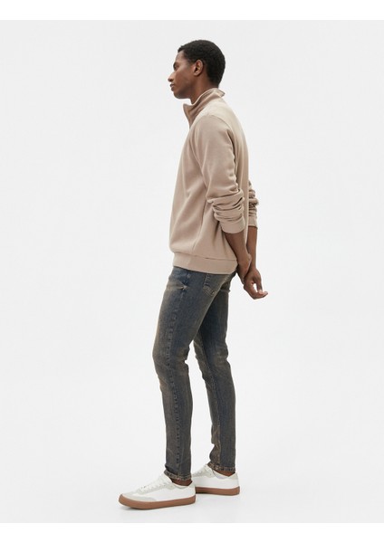 Skinny Fit Yıkamalı Kot Pantolon Michael Jean