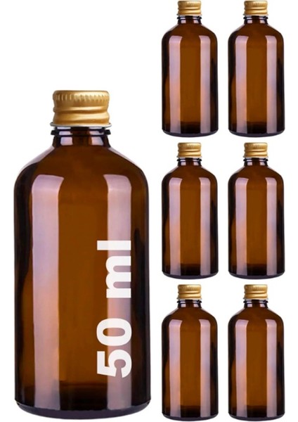 6 Adet Cam Shot Şişesi Sızdırmaz Metal Kapaklı Hediyelik Koku Süs Çok Amaçlı Kavanoz 50ML MA2195 Ag