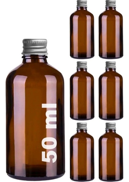 6 Adet Cam Shot Şişesi Sızdırmaz Metal Kapaklı Hediyelik Koku Süs Çok Amaçlı Kavanoz 50ML MA2195AS