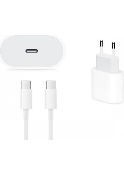 20 W Usb-C Güç Adaptörü + Type-C Şarj Kablosu