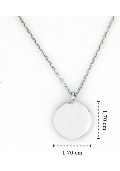 925 Ayar Gümüş 1.70 cm Plaka Kolye