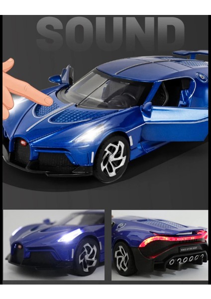 Bugatti Noiro 1:24 Model Maket Araba Mavi