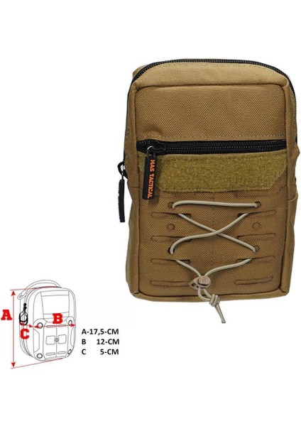 Mas Tactical Dikey Yardımcı Cep (Tan) - L