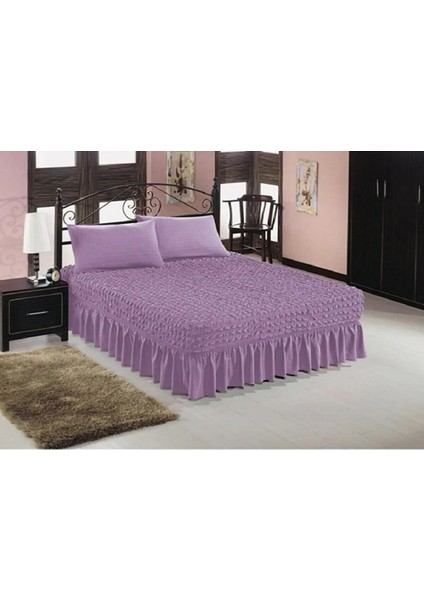 Bürümcük Çift Kişilik Lastikli Çarşaf Etekli