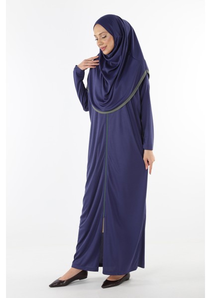 2199_ Fermuarlı Başörtülü Tesettür Namaz Elbisesi modelleri