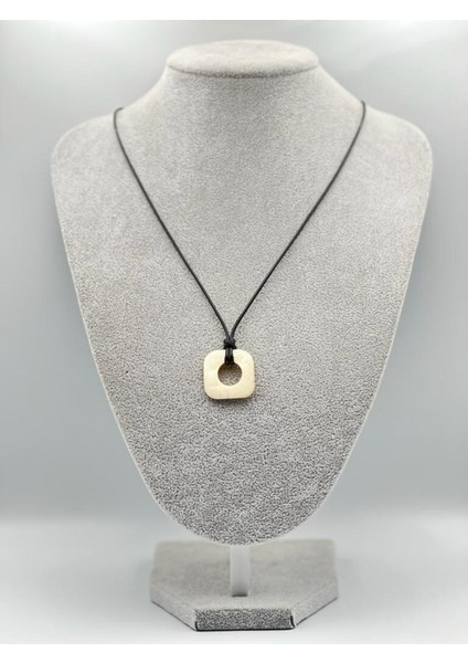 Sertifikalı Sedef Doğal Taş El Işçiliği Kare Kesim Kolye fiyatları