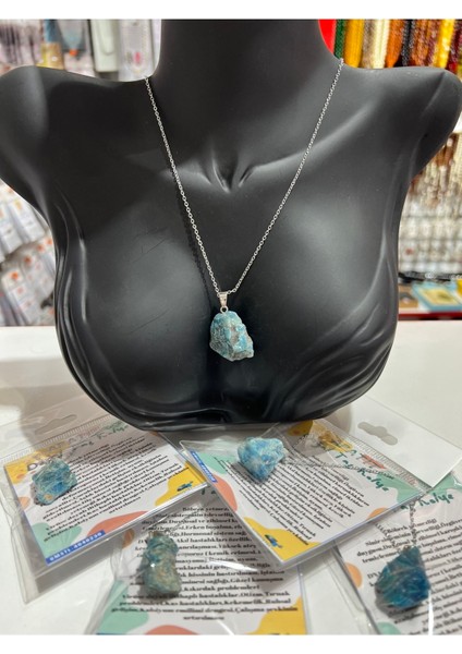 Sertifikalı Orijinal Işlenmemiş Doğal Taş Apatit Kolye fırsatları