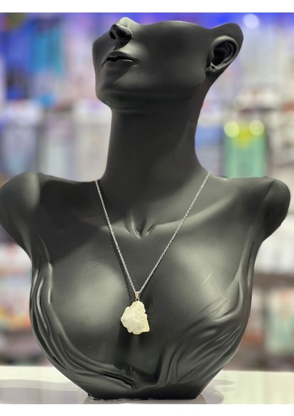 Sertifikalı Işlenmemiş Doğal Taş Kalsit Kolye Sürpriz