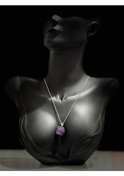 Sertifikalı Orijinal Işlenmemiş Doğal Taş Florit Kolye Sürpriz