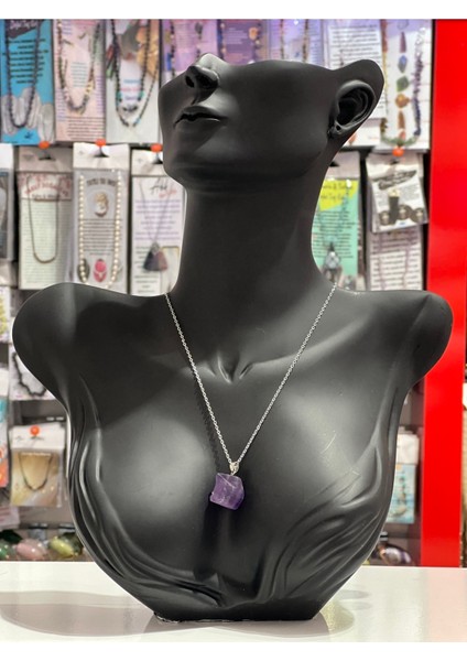 Sertifikalı Orijinal Işlenmemiş Doğal Taş Florit Kolye Sürpriz fırsatları