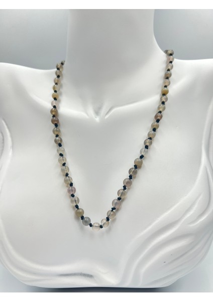 Sertifikalı Doğal Taş Kalsedon Taşı Kolye Aaa Kalite 6mm