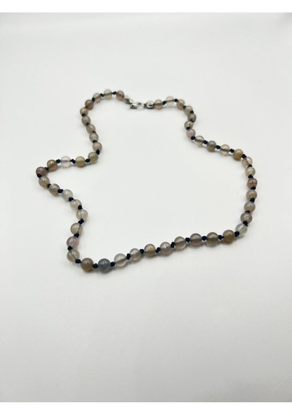 Sertifikalı Doğal Taş Kalsedon Taşı Kolye Aaa Kalite 6mm modelleri