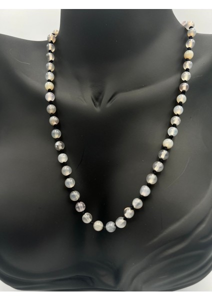 Sertifikalı Doğal Taş Kalsedon Taşı Kolye Aaa Kalite 6mm indirimleri