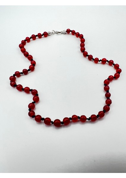 Sertifikalı Doğal Taş Akik Taşı Kolye Aaa Kalite 6mm modelleri