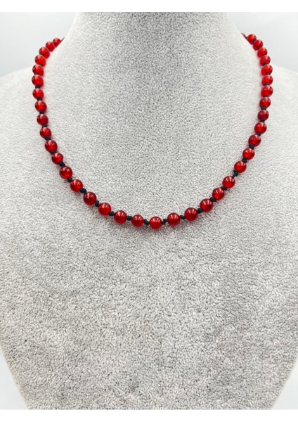 Sertifikalı Doğal Taş Akik Taşı Kolye Aaa Kalite 6mm fırsatları