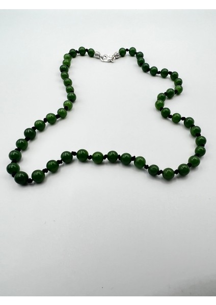 Sertifikalı Doğal Taş Yeşim Taşı Kolye Aaa Kalite 6mm modelleri