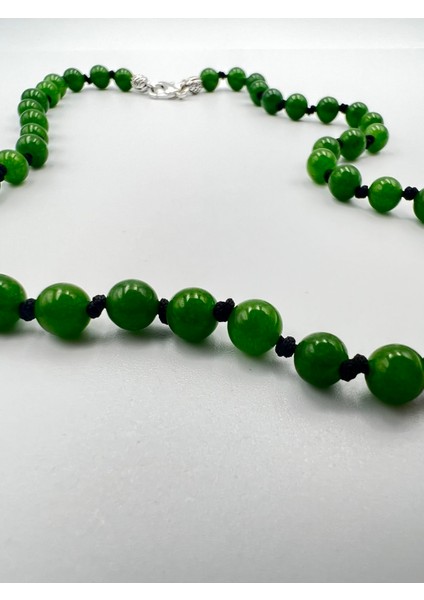 Sertifikalı Doğal Taş Yeşim Taşı Kolye Aaa Kalite 6mm fırsatları