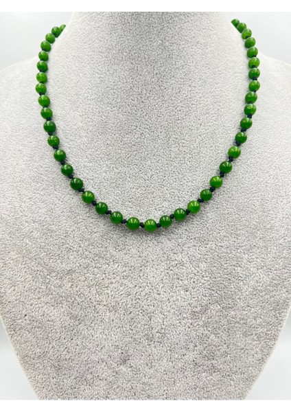 Sertifikalı Doğal Taş Yeşim Taşı Kolye Aaa Kalite 6mm indirimleri