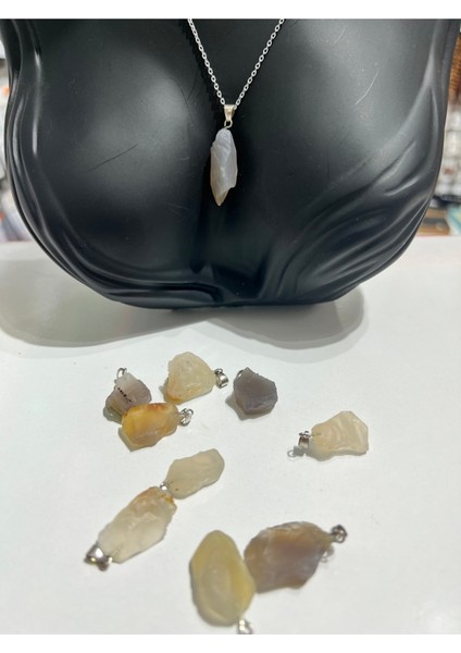 Sertifikalı Orijinal Işlenmemiş Doğal Taş Akik Kolye modelleri