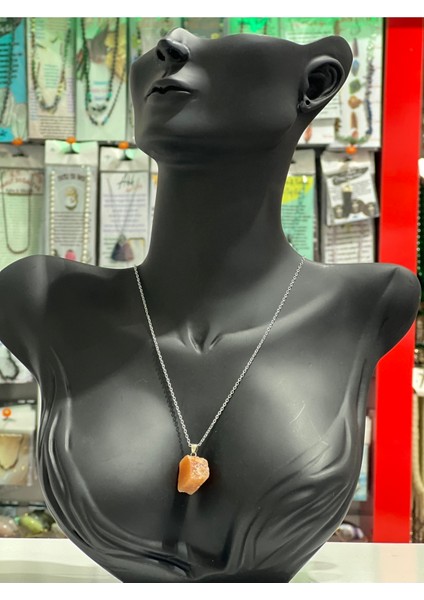 Sertifikalı Orijinal Işlenmemiş Doğal Taş Aventurin Kolye Sürpriz