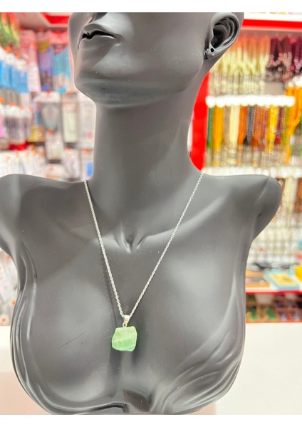 Sertifikalı Orijinal Işlenmemiş Doğal Taş Florit Kolye