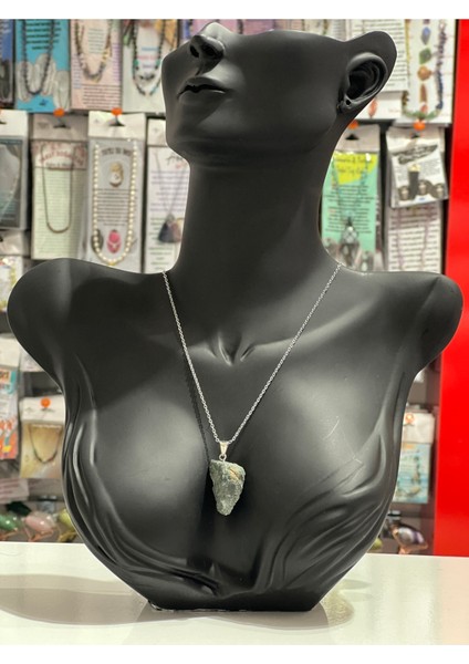 Sertifikalı Orijinal Işlenmemiş Doğal Taş Moss Agate Kolye Unisex modelleri