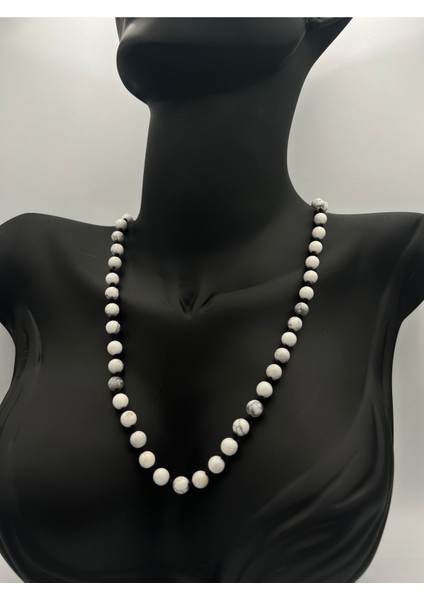 Sertifikalı Doğal Taş Havlit Taşı Kolye 6mm modelleri