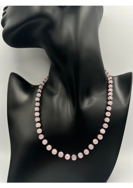 Sertifikalı Doğal Taş Pembe Kuvars Taşı Kolye Aaa Kalite 6mm fırsatları