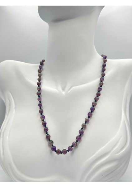 Sertifikalı Doğal Taş Ametist Taşı Kolye 6 mm indirimleri