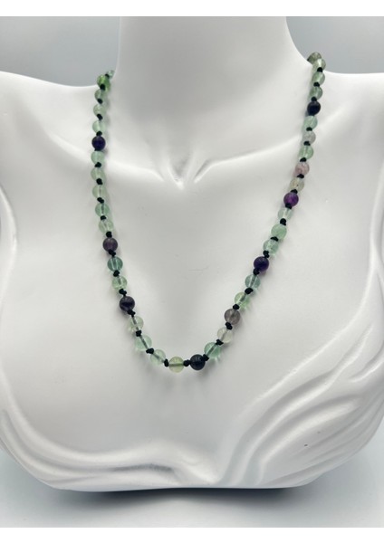 Sertifikalı Doğal Taş Florit Taşı Kolye Aaa Kalite 6mm