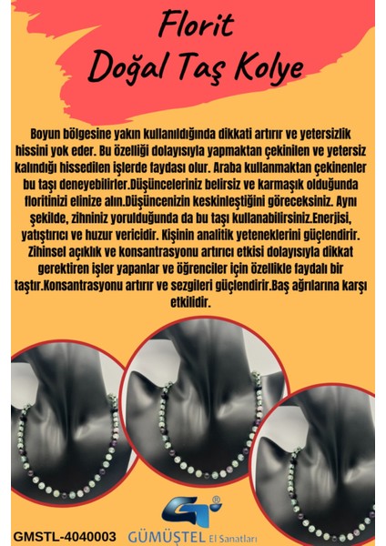 Sertifikalı Doğal Taş Florit Taşı Kolye Aaa Kalite 6mm fiyatları