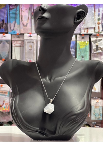 Sertifikalı Işlenmemiş Doğal Taş Kalsedon Kolye fiyatları