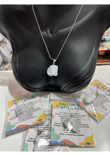 Sertifikalı Işlenmemiş Doğal Taş Kalsedon Kolye fırsatları