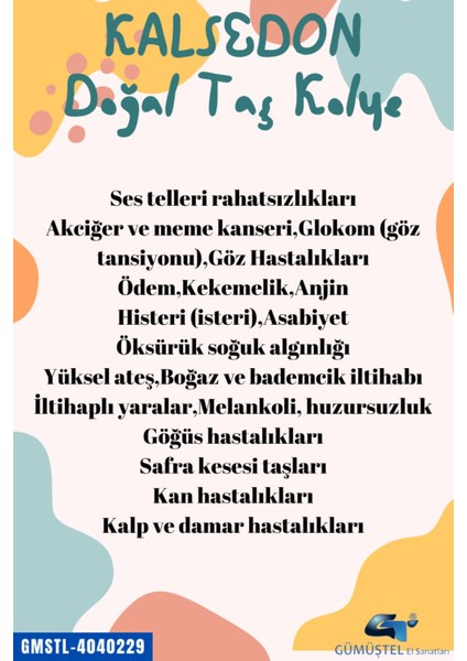 Sertifikalı Işlenmemiş Doğal Taş Kalsedon Kolye indirimleri