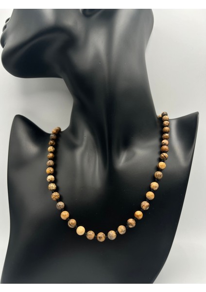 Sertifikalı Doğal Taş Jasper Taşı Kolye Aaa Kalite 6mm indirimleri