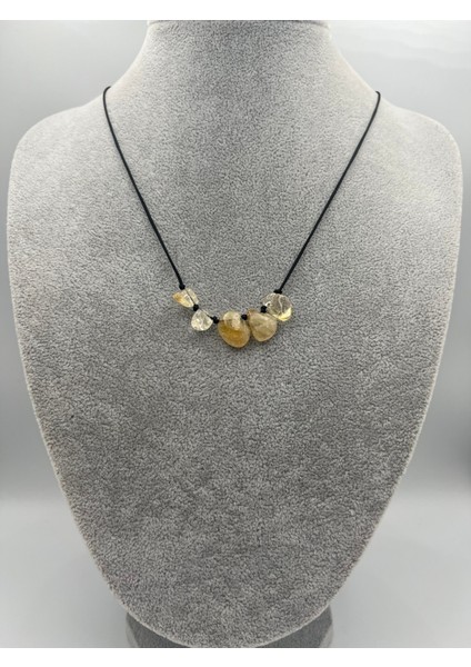 Sertifikalı Sitrin Ham Doğal Taş Kolye Asansörlü Kilit Sistemi Aaa Kalite fırsatları