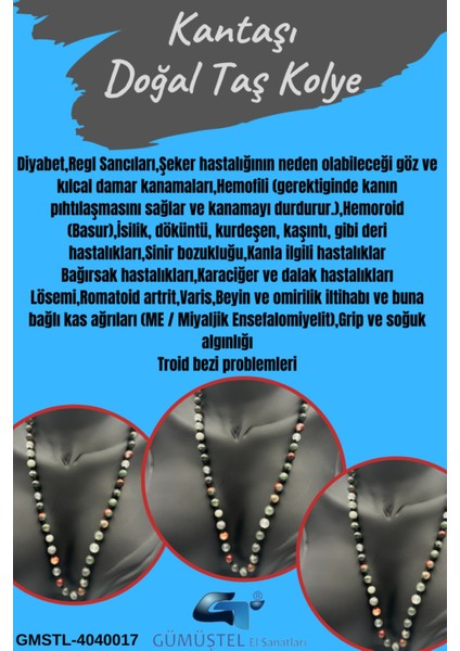 Sertifikalı Doğal Taş Kantaşı Taşı Kolye Aaa Kalite 6mm fiyatları