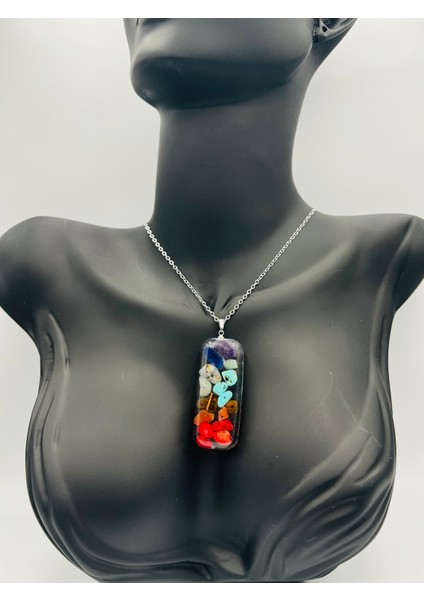 Sertifikalı Doğal Taş Epoksi Kolye